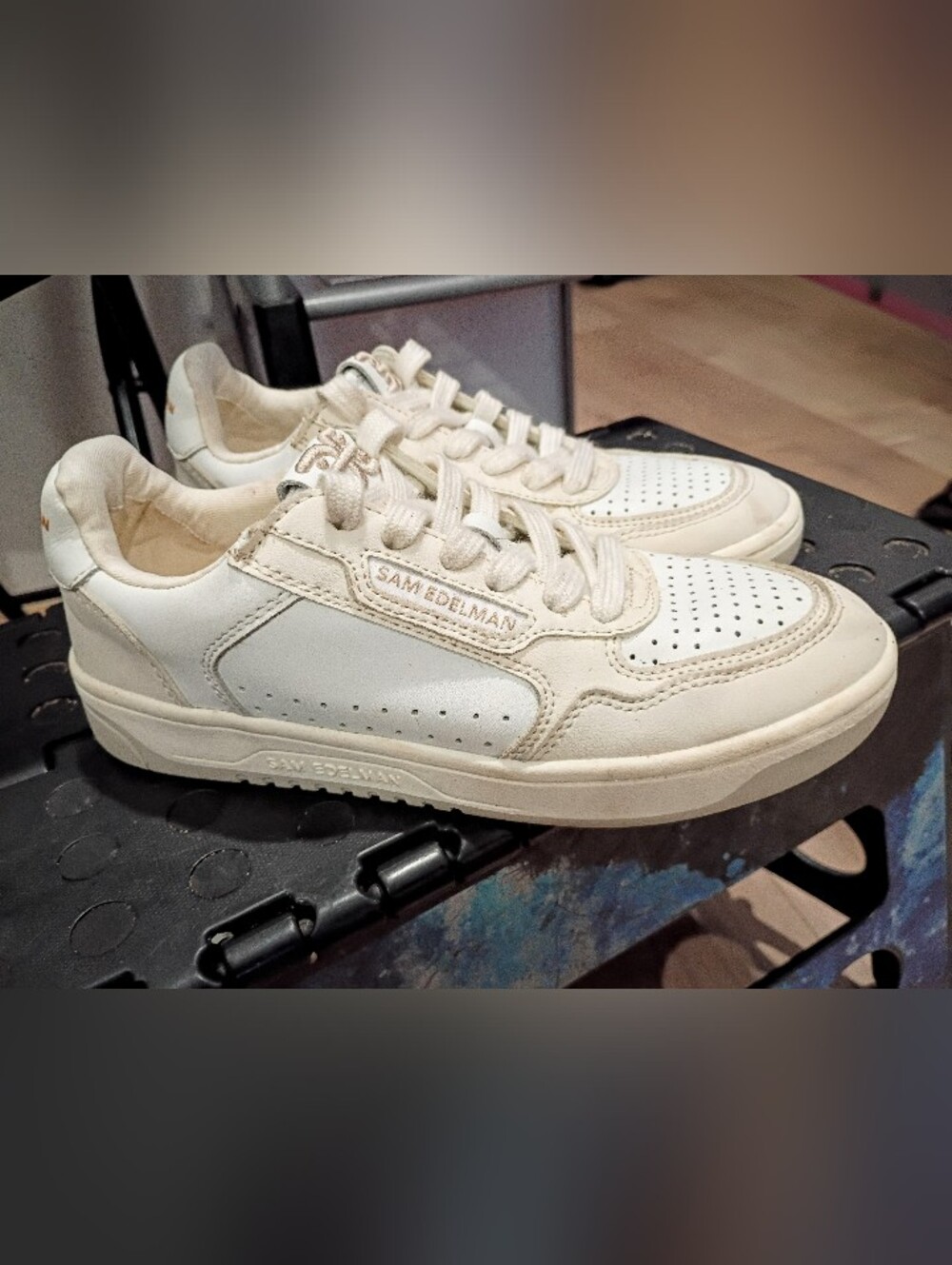 Sam Edelman White Leather Sneakers 5.5